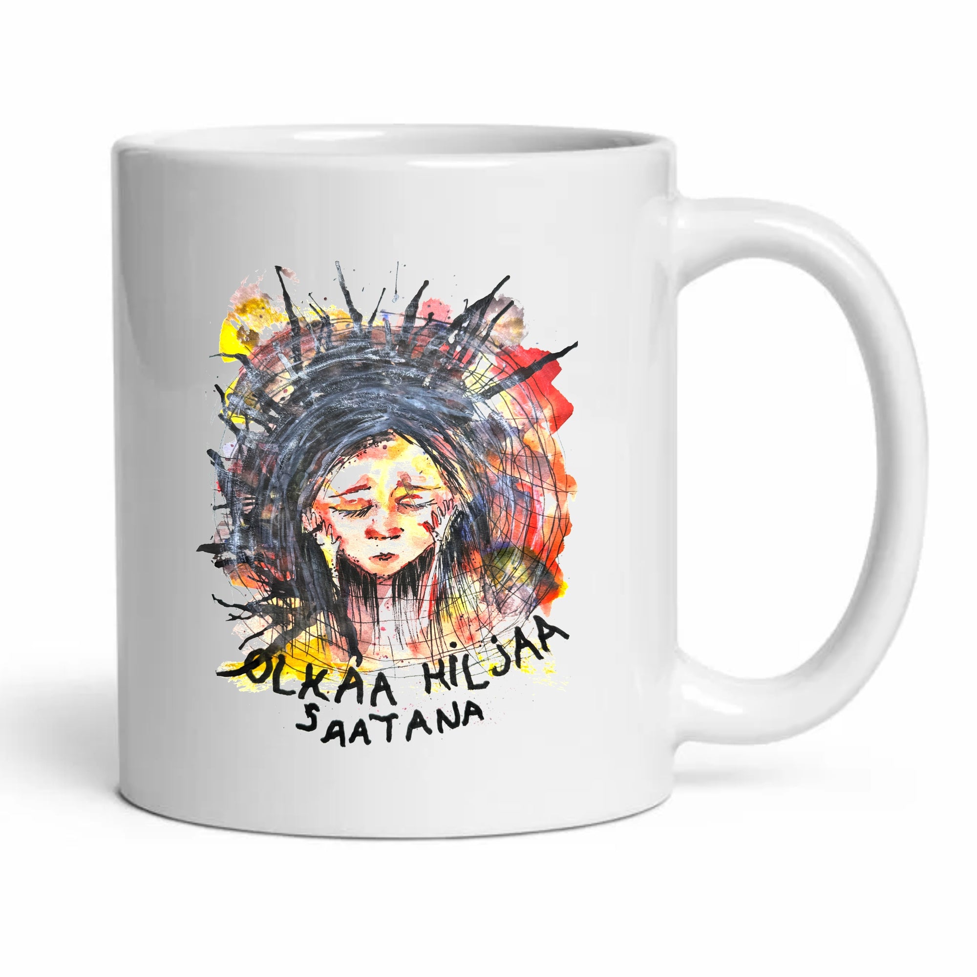 Olkaa hiljaa saatana - kahvikuppi