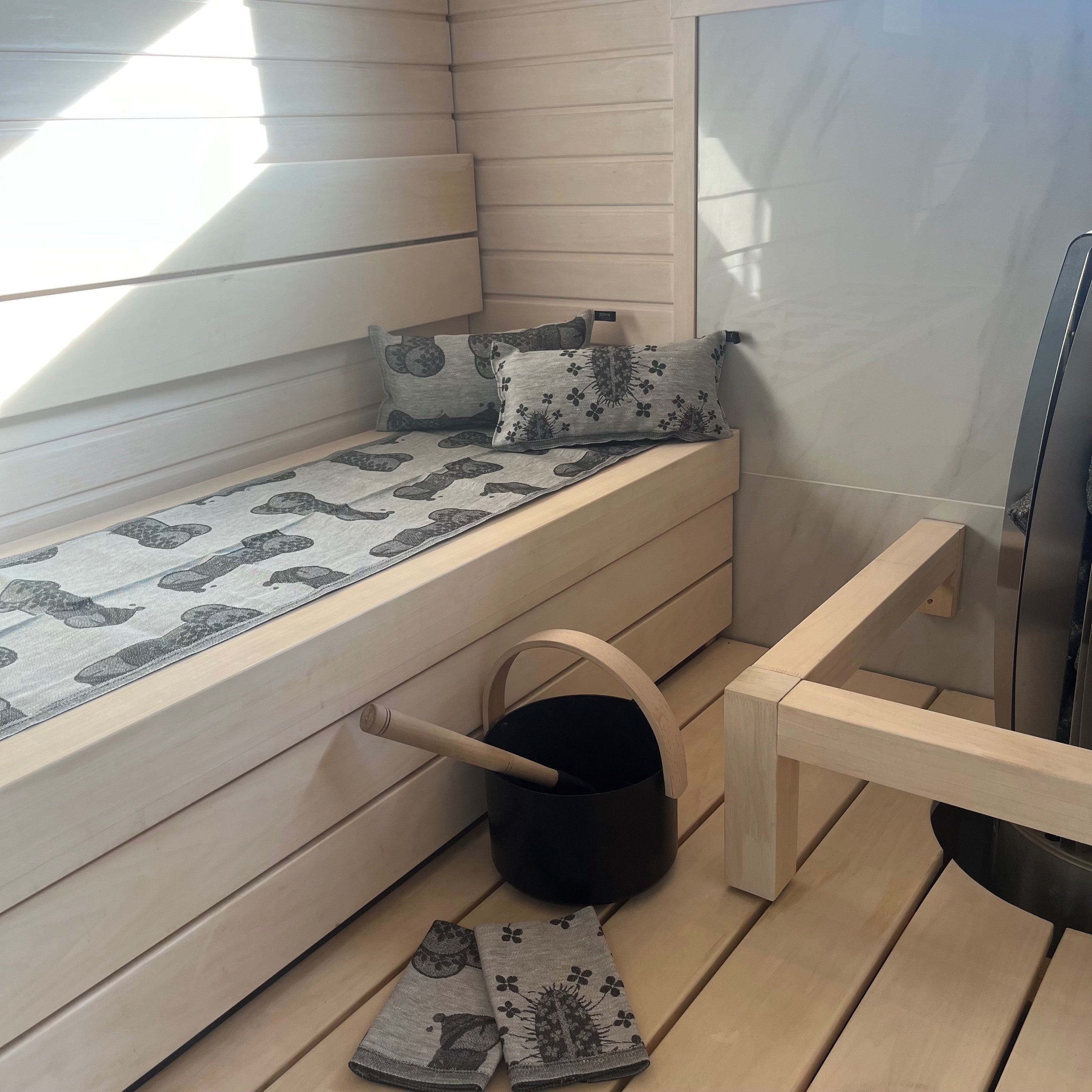 Image of Saunatyyny - Onnenkalu / Timber! - Jokipiin Pellava