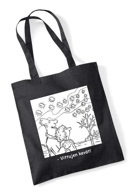 Image of Vittujen kevät by J. Juntunen, 1-väri täyttö - kangaskassi - Vittujen Kevät