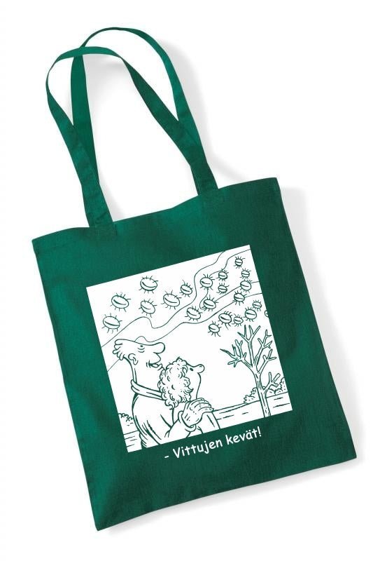 Vittujen kevät by J. Juntunen, 1-väri täyttö - kangaskassi - Vittujen Kevät