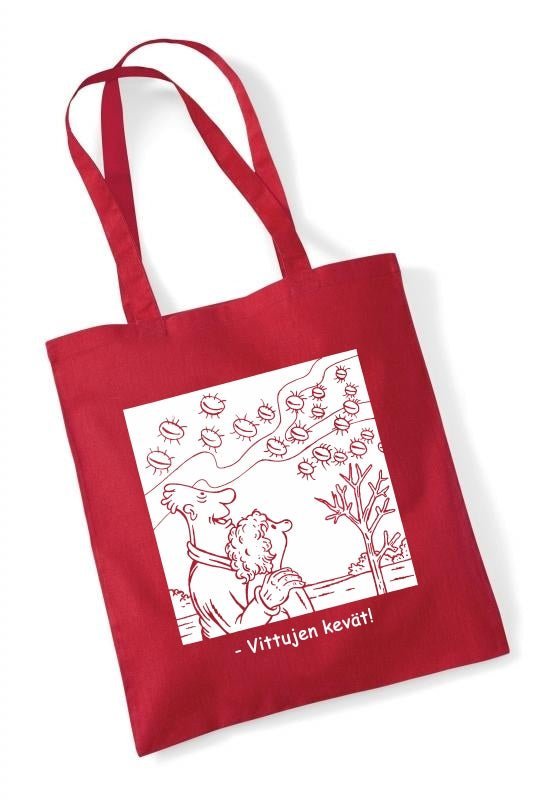 Image of Vittujen kevät by J. Juntunen, 1-väri täyttö - kangaskassi - Vittujen Kevät