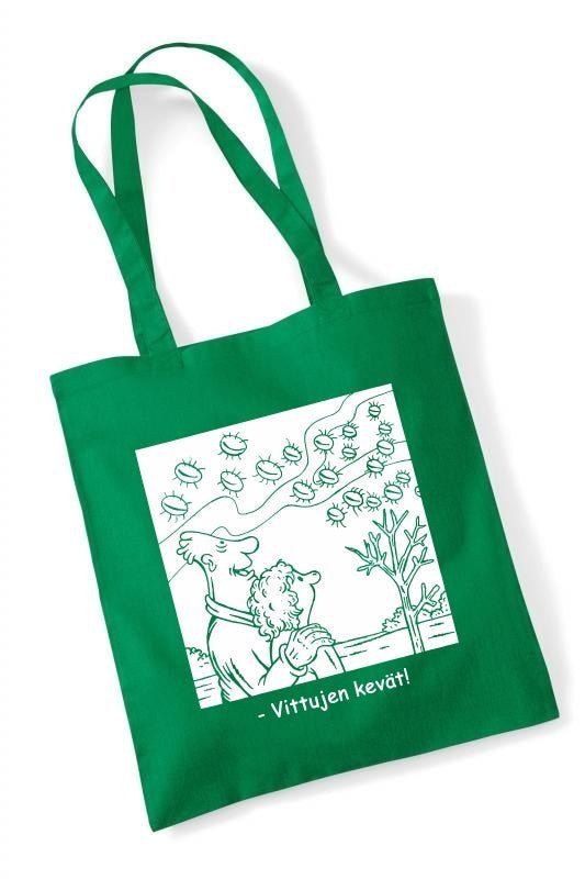 Image of Vittujen kevät by J. Juntunen, 1-väri täyttö - kangaskassi - Vittujen Kevät