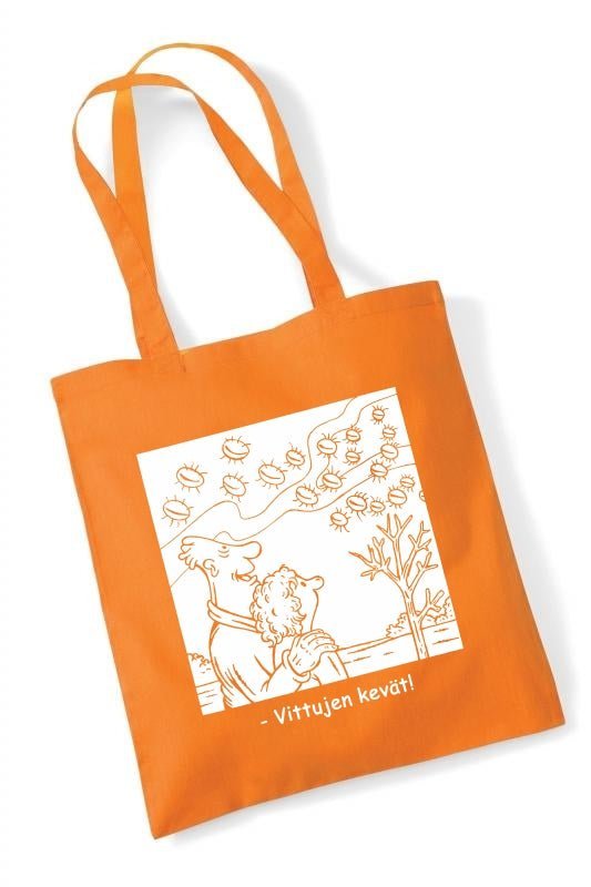 Vittujen kevät by J. Juntunen, 1-väri täyttö - kangaskassi - Vittujen Kevät