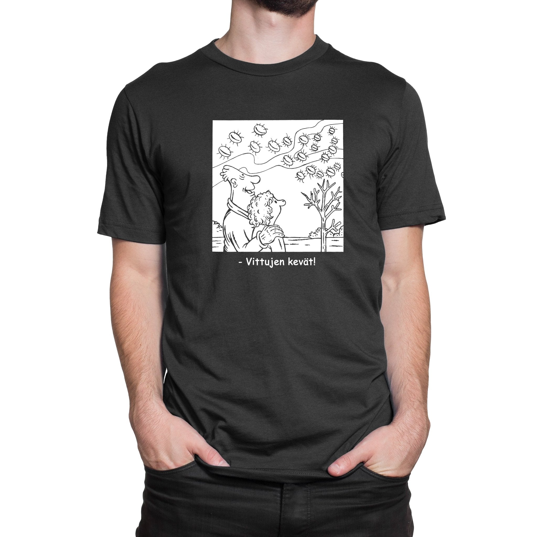 Vittujen kevät by J. Juntunen, 1-väri täyttö - T-paita, unisex - Vittujen Kevät